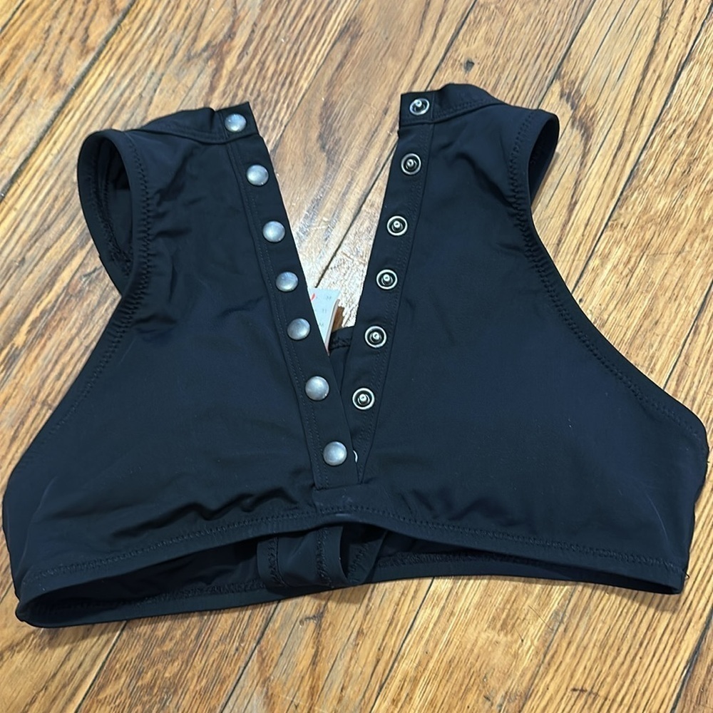 NWT red Carter bikini top swim black studded - Picture 5 of 5